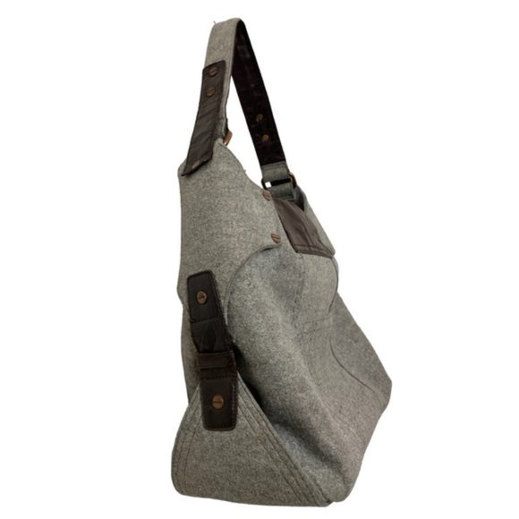 MATT &NAT grey wool blend shoulder bag satchel - Picture 7 of 10